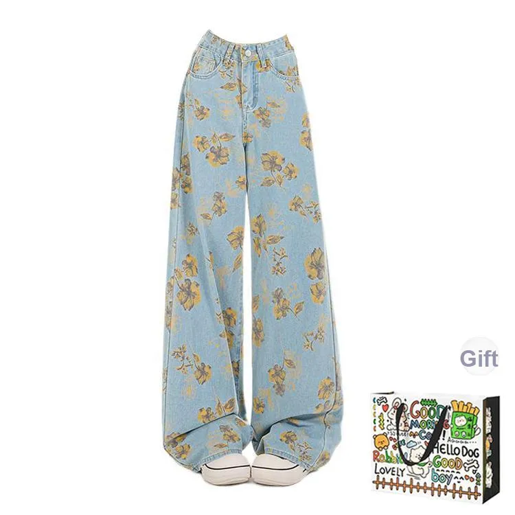 KUNZHUDAXIANG Jeans Women's Blue Shopping Bag Included-0