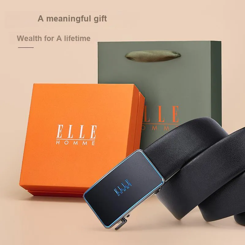 ELLE HOMME Cow Leather Belts Men's Width 3.5cm-14
