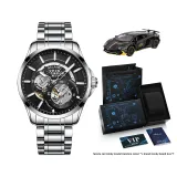 Silver Case Black Dial Steel Band[Limited Sports Car Clothing Sets]