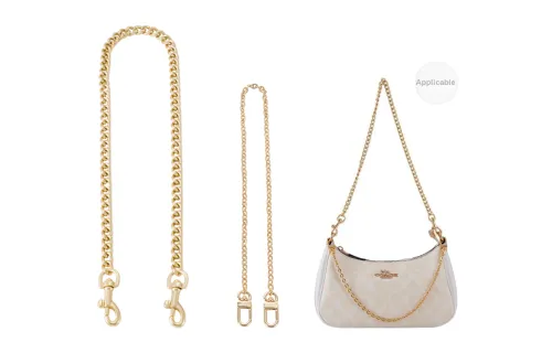 Lan Bao Fan Shoulder Strap Bag Gold-Tone Decoration Chain+Extension Chain