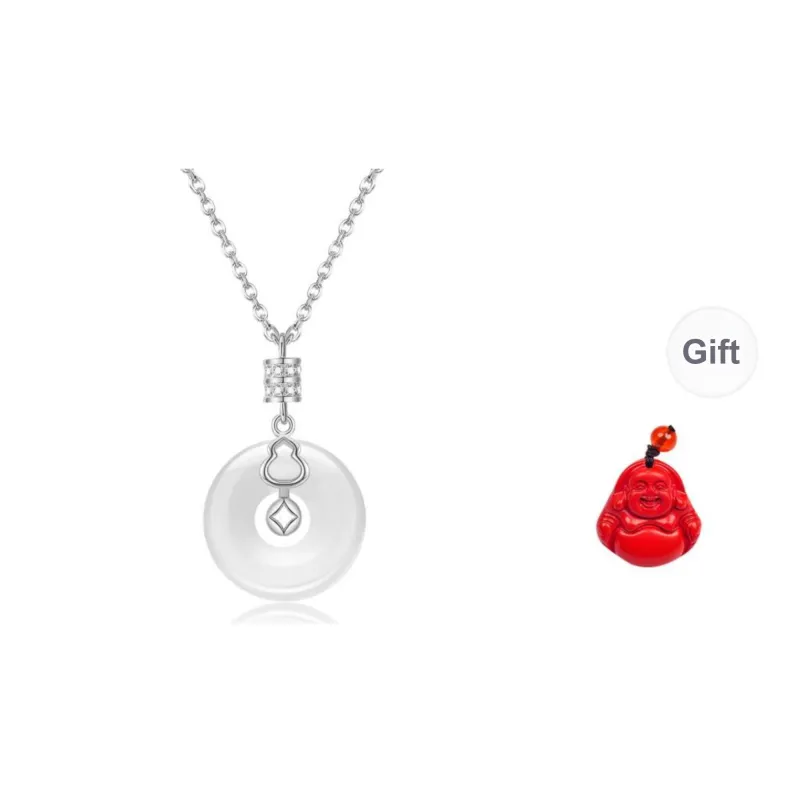 MUGONGZI Necklaces Pale Greenish White Jade Women's-6