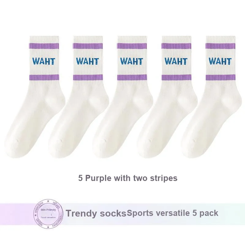 Lan Miao Mid Calf Socks Women's 5 Pack-15