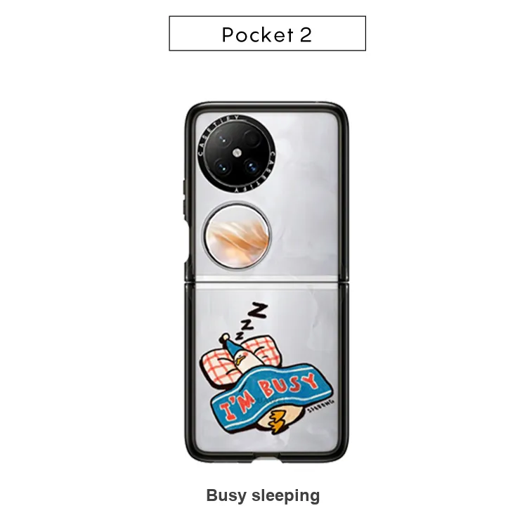 CASETIFY PC+TPU Material Busy Sleeping Phone Cases Compatibility With HUAWEI Pocket 2-2