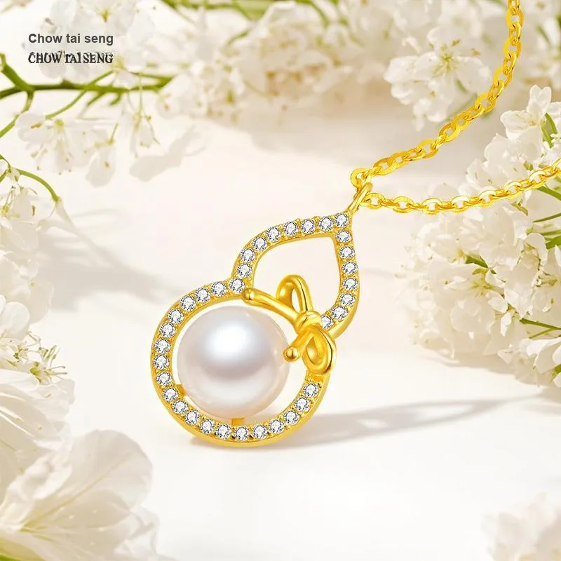 CHOW TAI SENG Pearl Elegant Elegance Goddess Collarbone Chain Women's-1