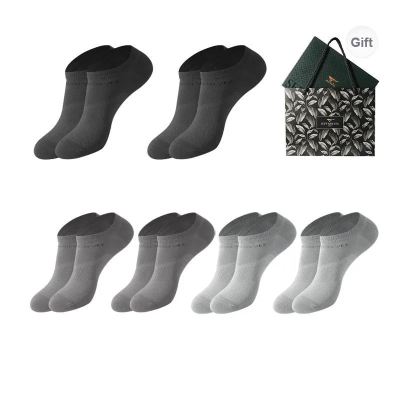 SEPTWOLVES Ankle Socks Summer Model Men's 6 Pairs Gift Box Sets+Shopping Bag-35