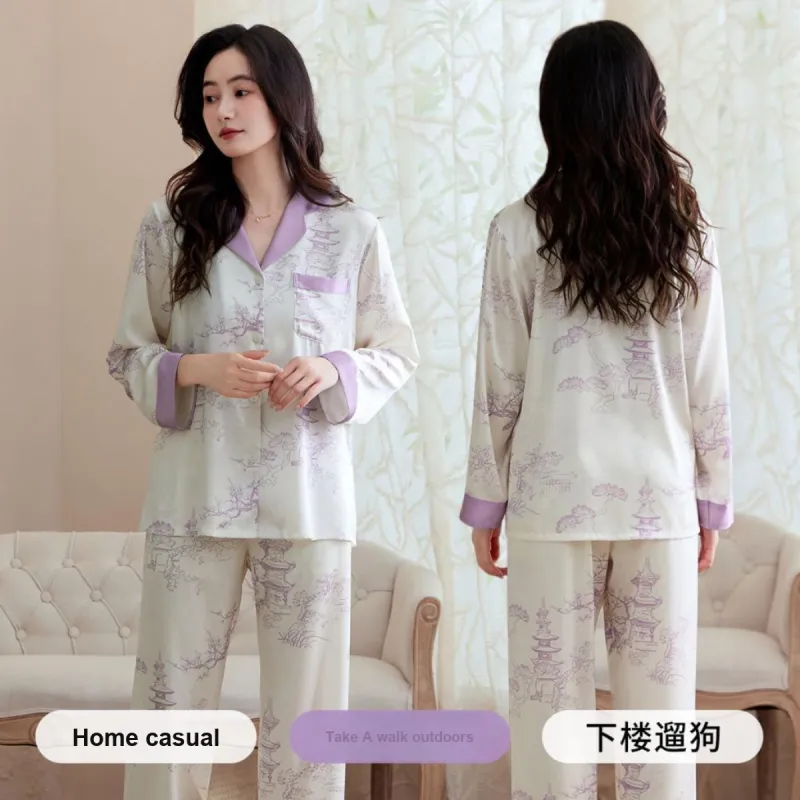 H-YXIANG Pajama Set Women's Hyacinth Purple-3