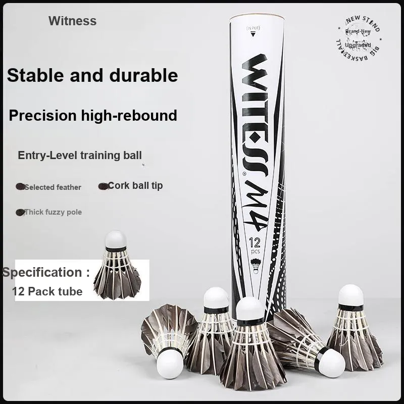 WITESS M4 12 Pack Duck Feather Designed For Everyday Training Shuttlecocks-3