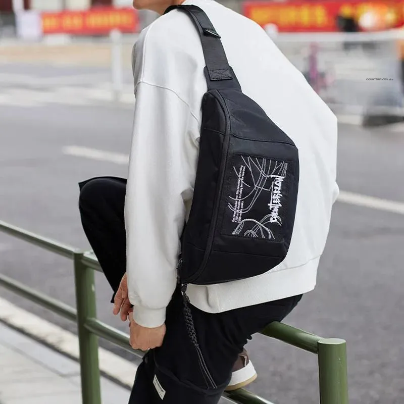 LiNing Polyester One Shoulder Crossbody Fanny Pack Regular Unisex Black-4