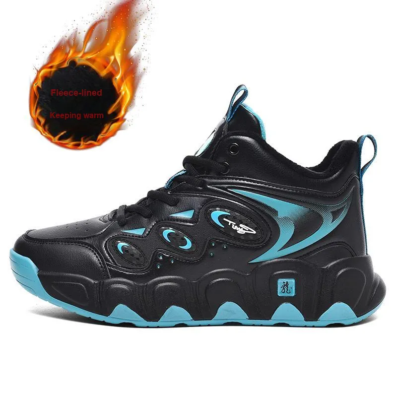 MUSHILANDI Height Increasing Thermal Mid Top Basketball Shoes Men's Black-15