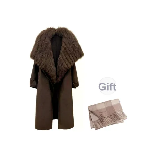 DITB Темный кофейный женский пальто