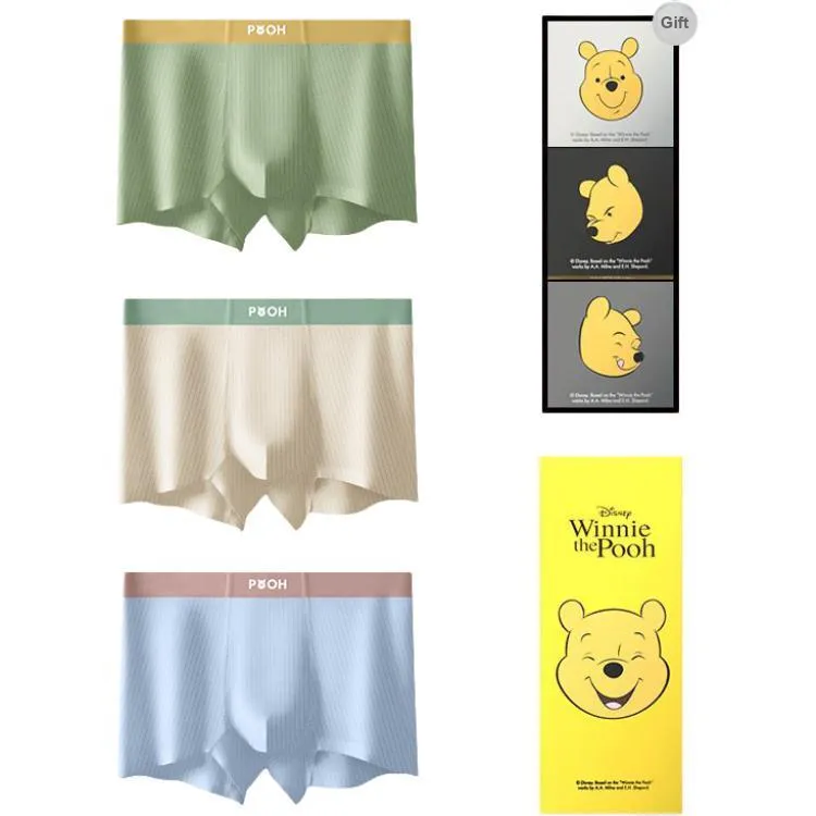 Disney Winnie The Pooh Series Underwear Gift Boxes Men's 3 Pack-12