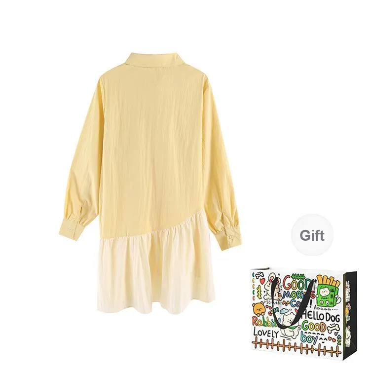 ZVJH Long Sleeved Dresses Women's Yellow-1