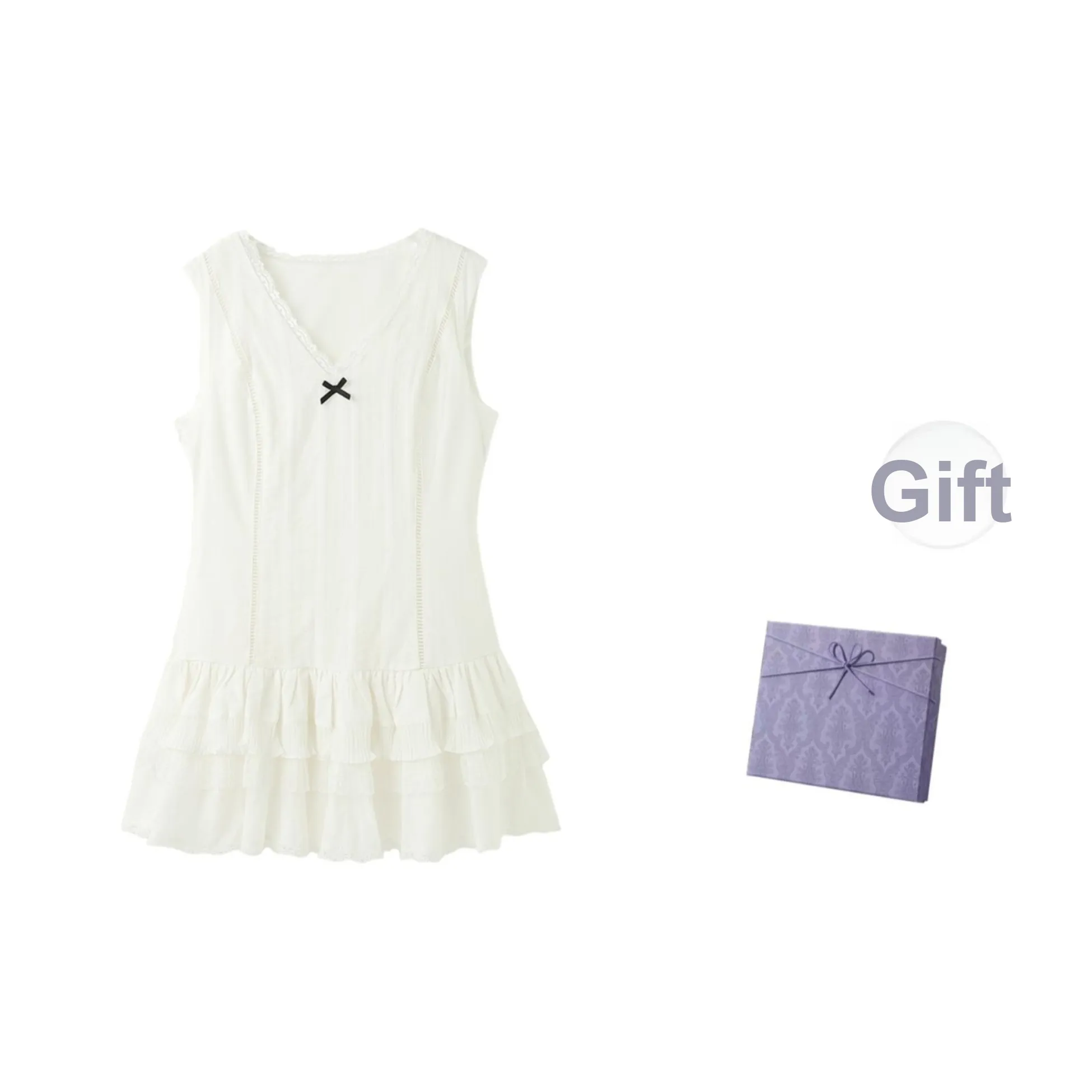 DITB Белые Женские Платья без Рукавов