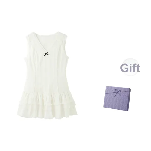 DITB Белые Женские Платья без Рукавов