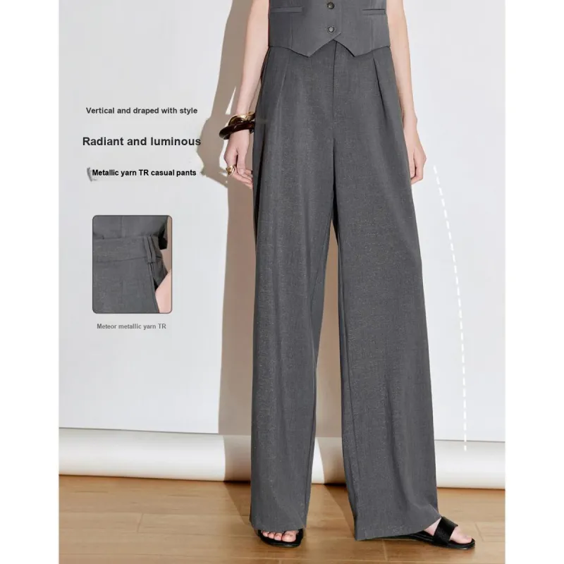 Initial Language Casual Pants Women's Dark Gray-1