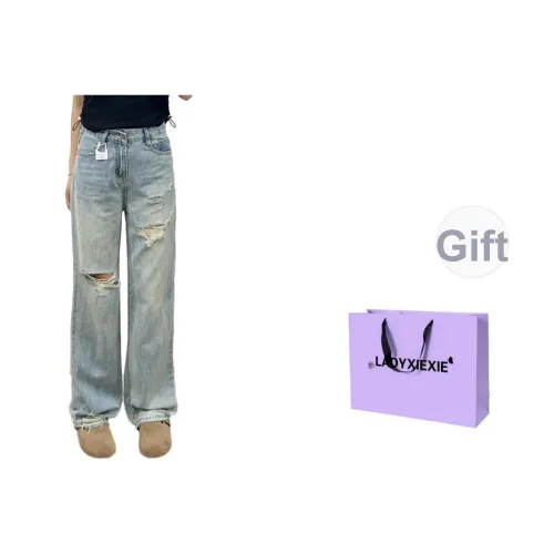 LADYXIEXIE Светло-синие женские джинсы