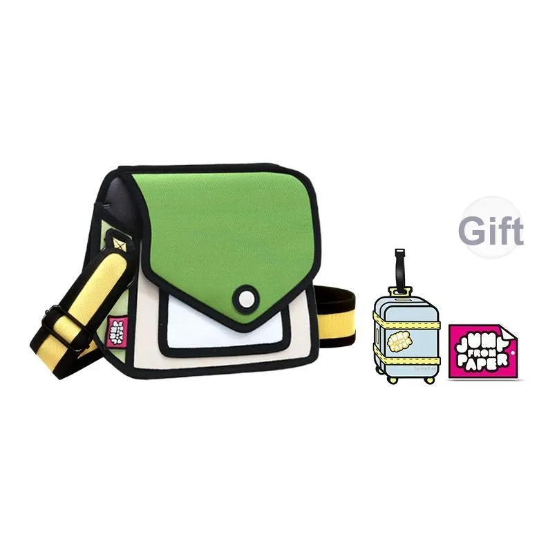 JumpFromPaper Polyester Crossbody Bags Mini Unisex Verdant Green