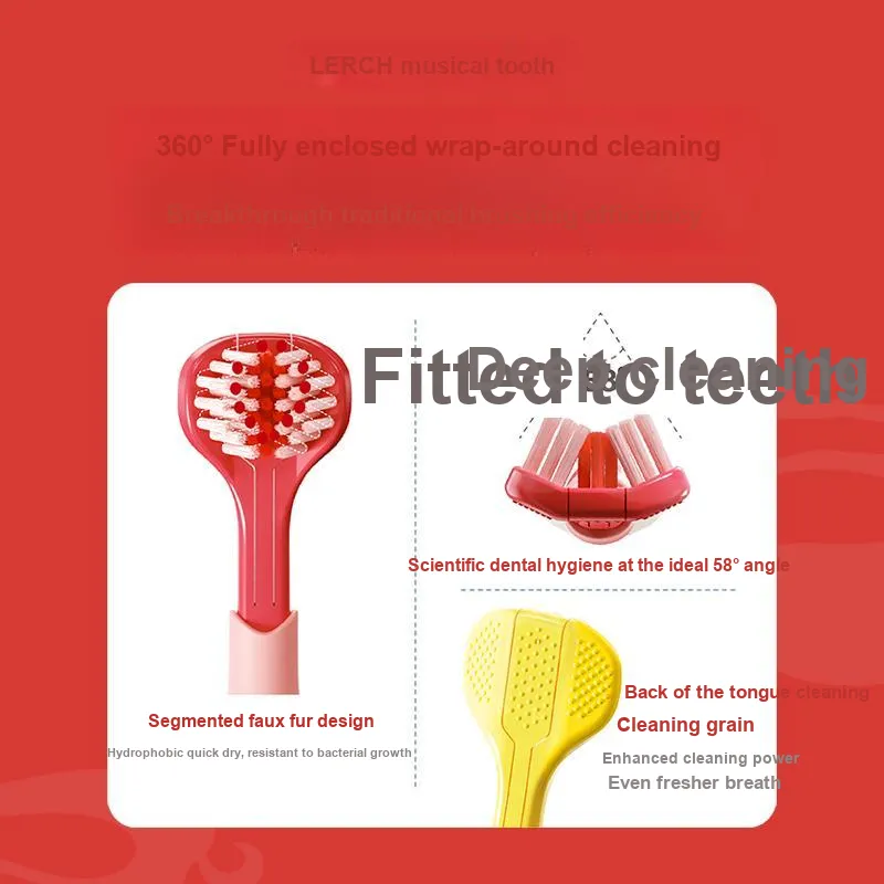 LERC Three Sided Toothbrushes Wrapped Cleaning Soft Bristle Wide Tip 4 Pcs Pack/6 Pcs Pack-3