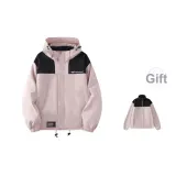 Soft Pink (Includes Detachable Thickened and Fleece-Lined Liner, 3-in-1 Double-Layer Windbreaker Jacket)