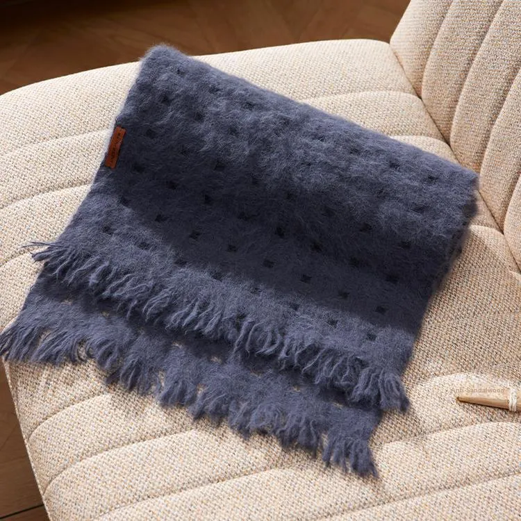 Lagur Fox Fur Cashmere Knit Scarves Women's-10
