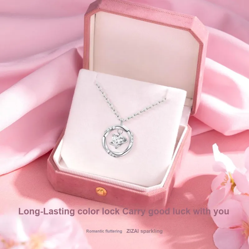 NUSQ Sterling Silver With Zircon Necklaces Women's-2