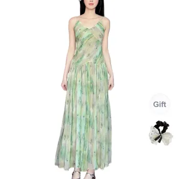 TUSHIFEI Slip Dresses Women's Green+Hair Tie Included