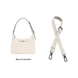 White Hobo Crossbody Bag with Leather Shoulder Strap 78-108cm