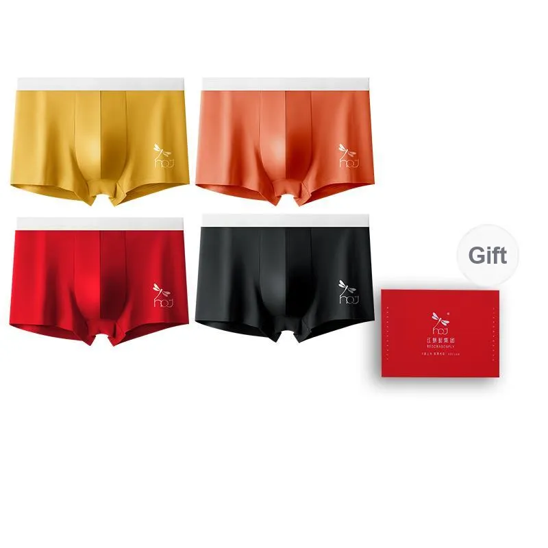 RED DRAGONFLY Cotton Panties Men's 4 Pack Gift Box Set-13