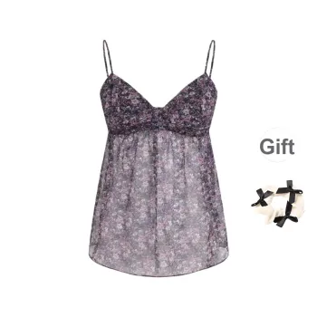 TURN UP Tank Tops Women's Purple+Bowknot Hair Tie Comes With