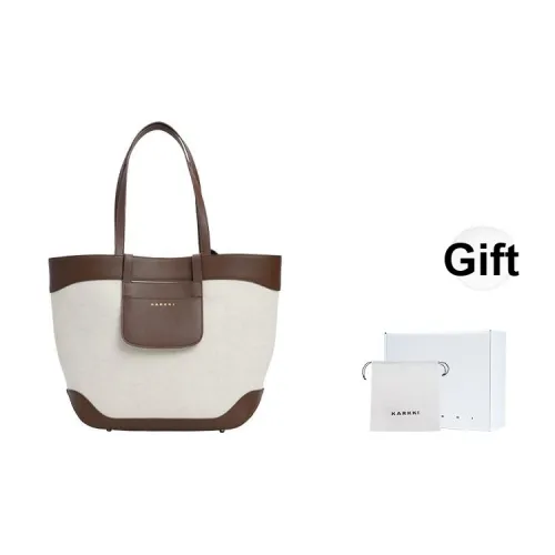 Karkki Dewy Linen Shoulder Bag Large Women's Brown