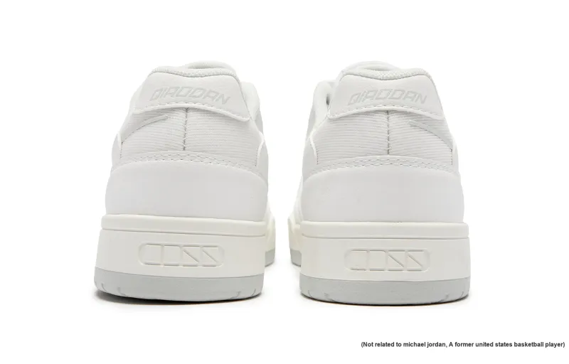 QIAODAN Dry Anti Slip Wear Resistant Low Top Skateboard Shoes Women's Jordan White Gray Silver-4