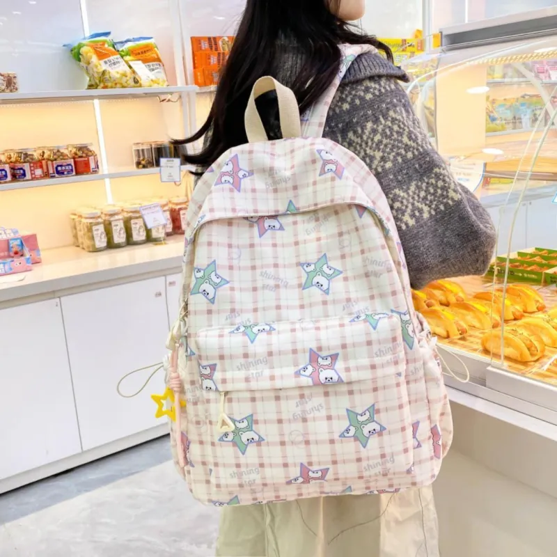 URBAN FOREST Nylon Backpack Unisex Blue/Green/Purple/Pink/Black-12