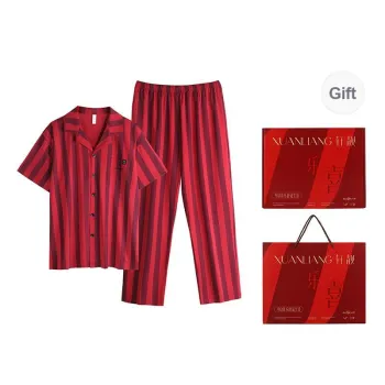 Xuan Liang Pajama Set Men's Gift Box Set Maroon