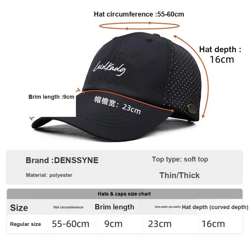 DENSSYNE Polyester Baseball Caps Unisex-4