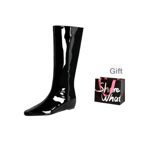 BIGTREE Женские высокие сапоги на колено черные