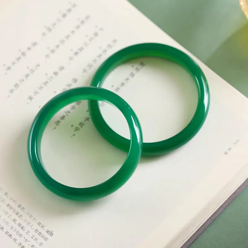 Moon Jewelry Natural Agate Jade Bangles Women's-2