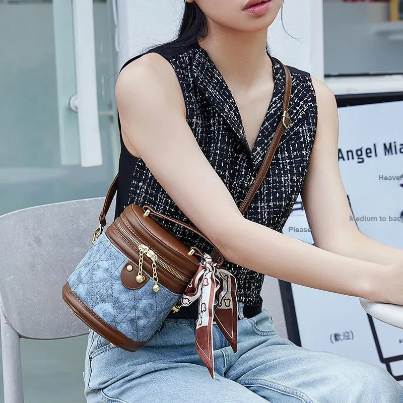 JANE KLAIN PU Bucket Bag, Crossbody Handbag Regular Women's Blue/Black/Brown-11