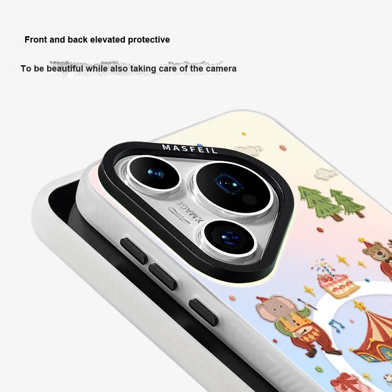 Marsfield Acrylic Material Double Layer IMD Laser Magnetic Case Phone Cases Compatibility  Huawei P70/60/50 Pro-5