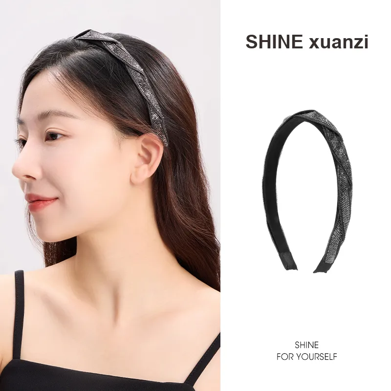 SHINE Polyester, Crystal Diamond Headbands Women's-5