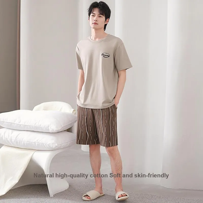 FENTENGCARE Pajama Set Men's Coffee-2