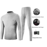 Mock Neck Clothing Sets (Light Heather Gray) Thickened and Fleece-Lined/Windproof Neck Protection