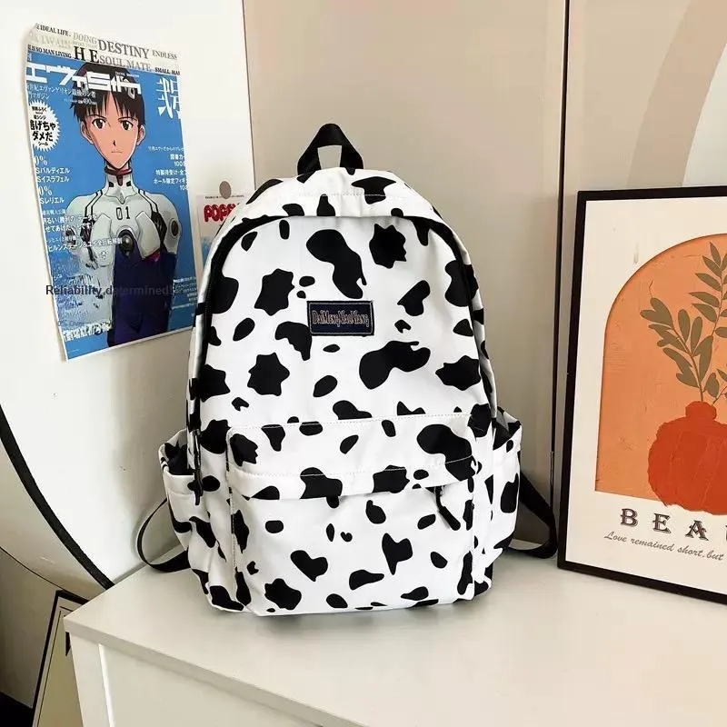 FREEHIKE Canvas Backpack Unisex Blue Leopard Print/White Milk/White Zebra-3