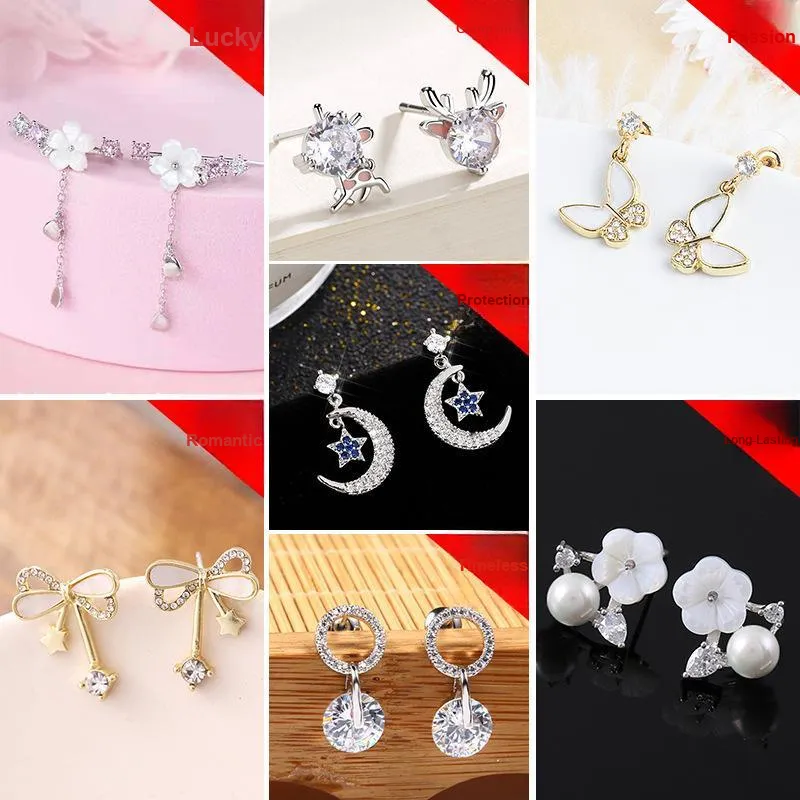 GAGA S925 Sterling Silver Stud Earrings Box Practical Romantic Surprise Stud Earrings Women's-2