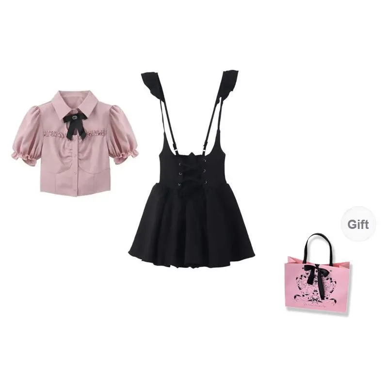 Spicy Gals Skirt Set Women's Pink-0