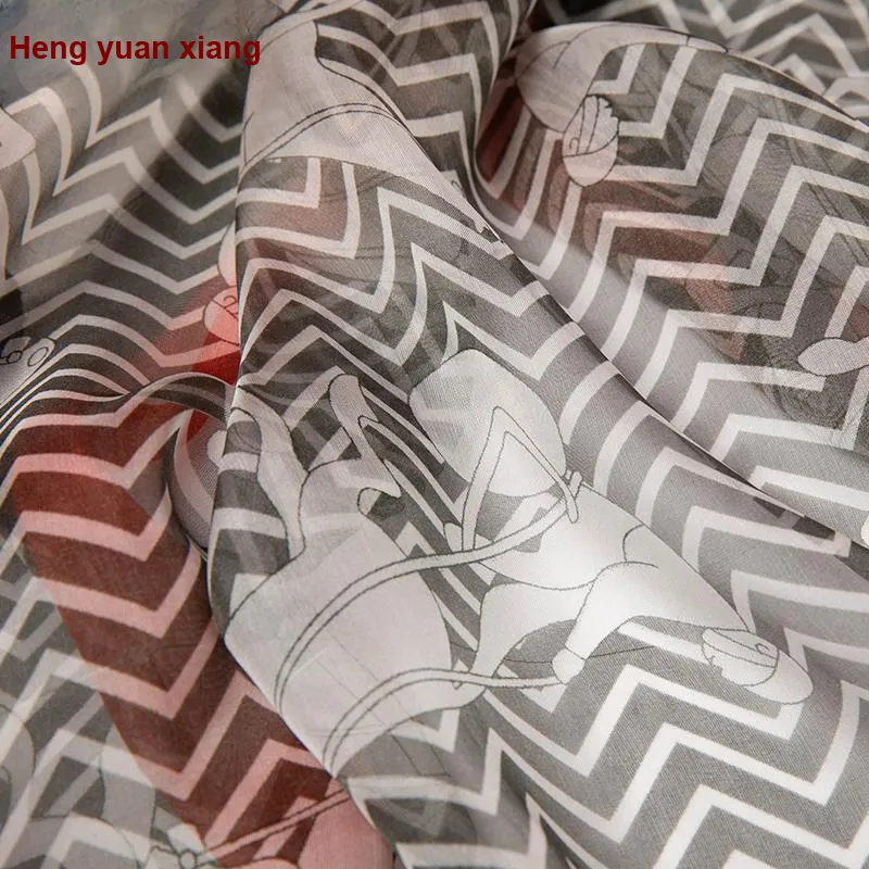 H YXIANG Silk Scarves Women's-34
