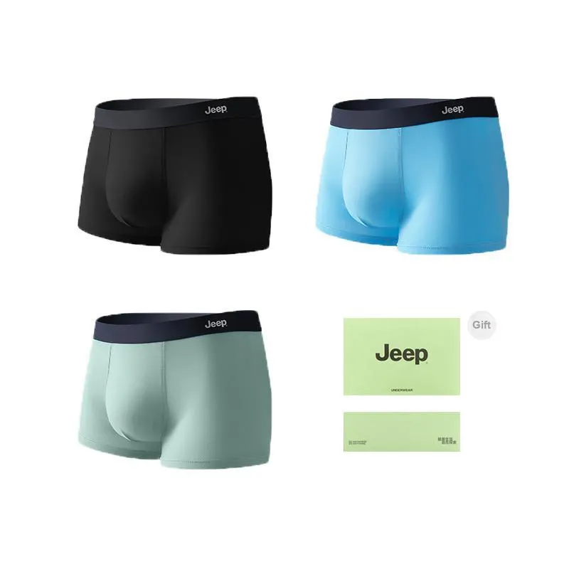 Jeep Underpants Comfortable And Breathable Versatile 100% Cotton Men's Box 3 Pack-18