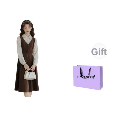 LADYXIEXIE Длинное платье с длинными рукавами женское