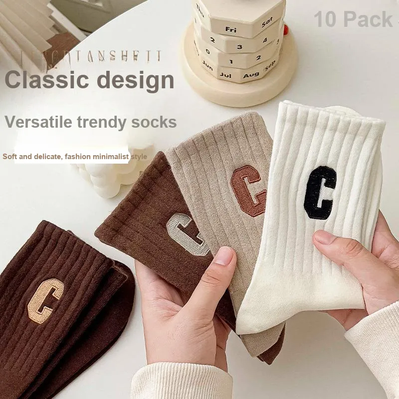 Lan Miao Mid Calf Socks Women's 10 Pack-8