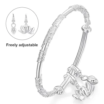 KADER Blossom Series 999 Fine Silver Sterling Silver Bracelets Women's Silver