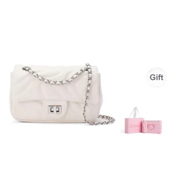 JACD PU Small Square Bag, Crossbody Bag, Shoulder Bag Regular Women's Black/White
